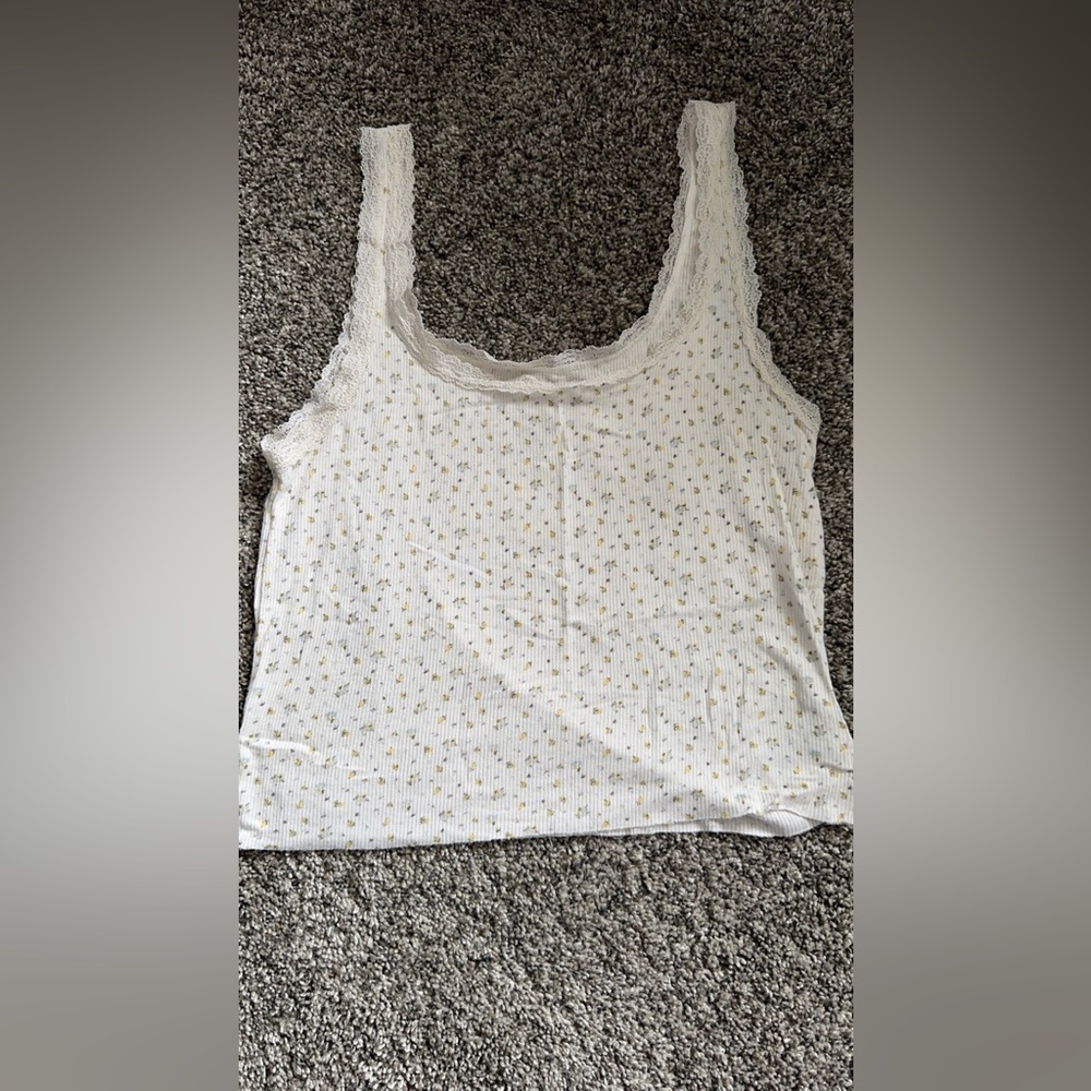 lace shoulder tank top